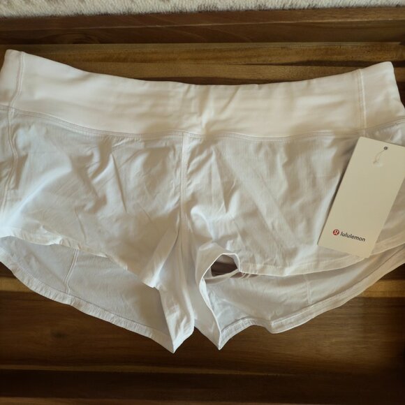 NWT Women's Lululemon Speed Up Low-Rise Short 2.5" Lined in White Size 12 - Picture 3 of 6